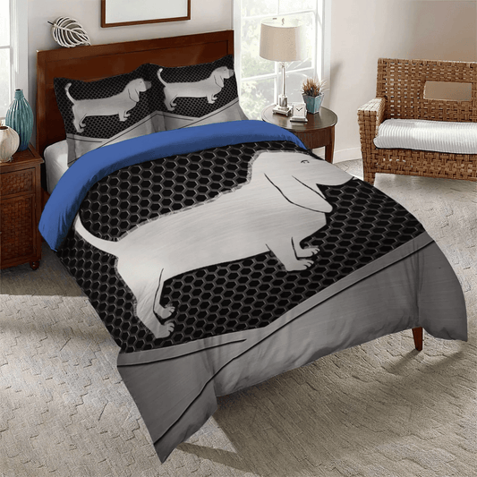 Basset Hound Lover Soft Soft Duvet Cover Set, Dog Bedding set, Dog Basset Hound White Soft Duvet Cover Set, Gifts for Basset Hound