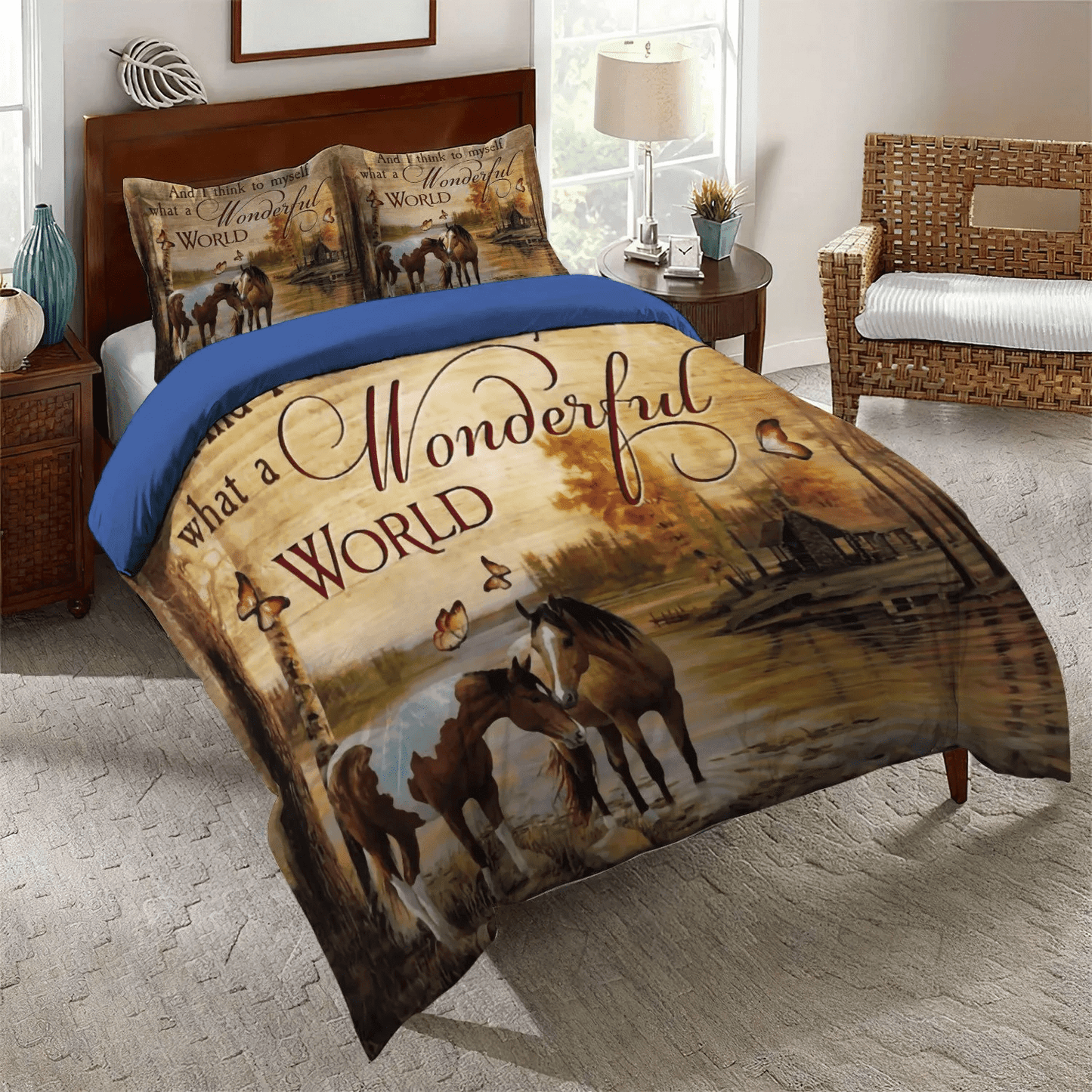 Abstract Horse Soft Duvet Cover Set, Horse Running Bedding set, Horse Wonderful World Bedding Set, Gifts for Horse
