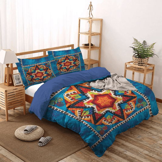 Cat Playing Piano Lovers Bedding set, Cat King Size Bedding Set, Cat Playing Piano Soft Duvet Cover Set, Gifts for Piano