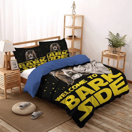 Basset Hound Soft Duvet Cover Set, Dog Basset Hound White Queen Size Bedding Set, Basset Hound Bedding Set, Gifts for Basset Hound