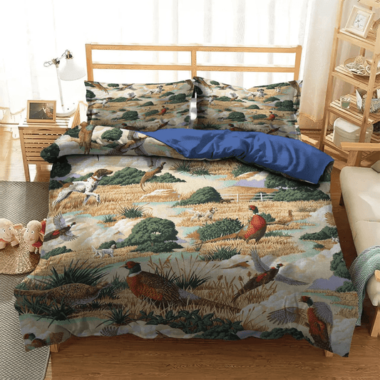 American Flag Deer Hunting Bedding set, Fun Queen Size Bedding Set, Funny Hunting Cool Soft Duvet Cover Set, Gifts for Fun