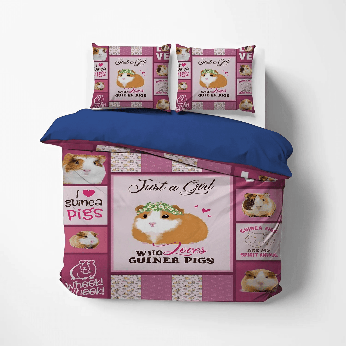 Book Guinea Pig King Size Bedding Set, Guinea Pig Soft Duvet Cover Set, Guinea Pig Girl TD LTTL Bedding Set, Gifts for Guinea Pig