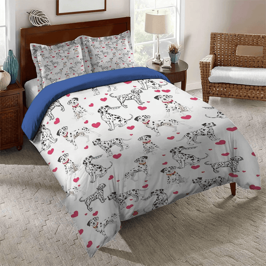 Dalmatian Lover Soft Duvet Cover Set, Dalmatians Because People Suck Queen Size Bedding Set, Dalmatian Mom Bed Sheets, Gifts for Mother