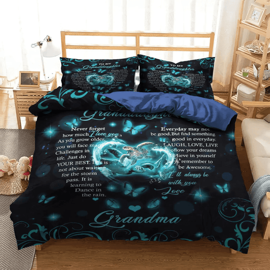 Grandmother Queen Size Bedding Set, Granddaughter Soft Duvet Cover Set, Grandma To Granddaughter Bedding Set, Gifts for Granddaughter
