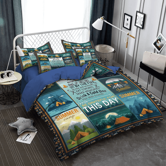 Ghouls Rule Soft Duvet Cover Set, Rule Queen Size Bedding Set, Family Camping King Size Bedding Set, Camping Rules Bedding Set, Gifts for Rule
