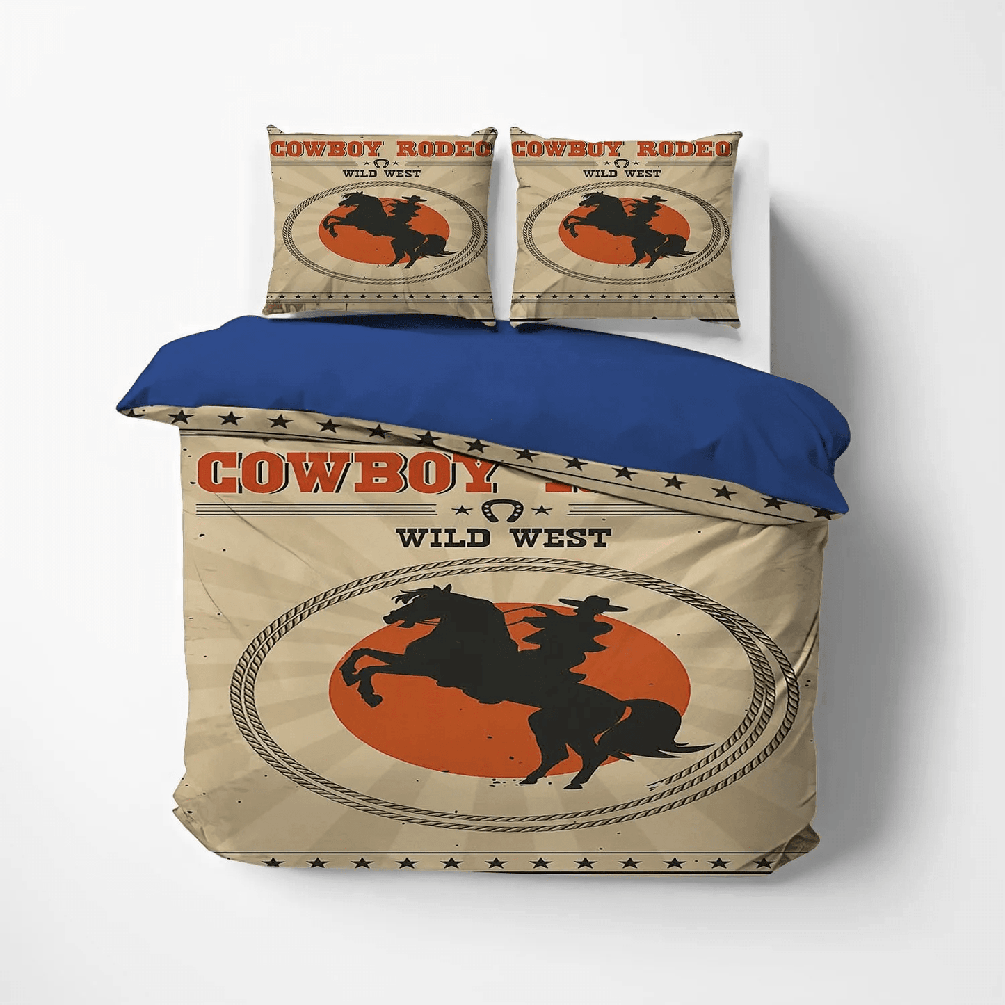Golden Cowboys King Size Bedding Set, Cowboy Bedding set, Horse Lover Soft Duvet Cover Set, Cowboy Western Bedding Set, Gifts for Cowboy