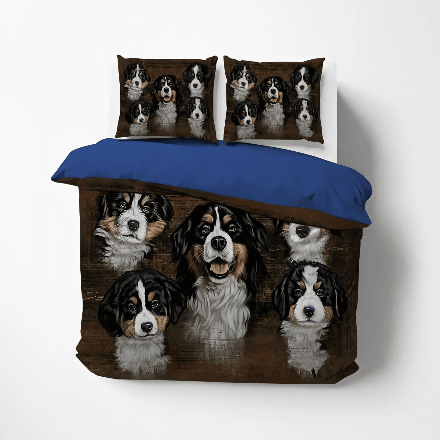 Bernese Mountain Dog Red Unique Soft Duvet Cover Set, Bernese Mountain Dog Bedding Set, Gifts for Bernese Mountain