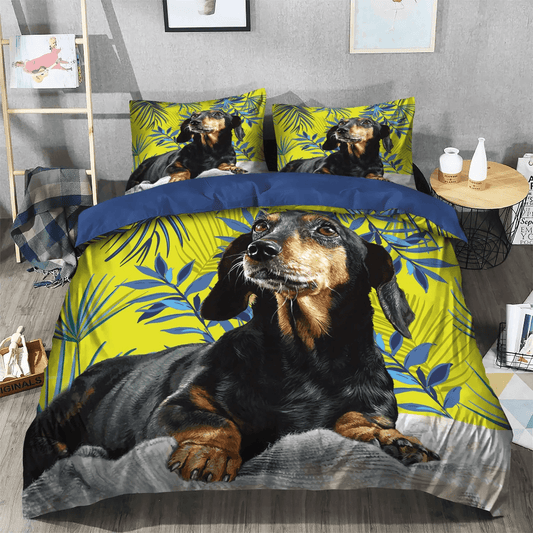 Forest Animal Queen Size Bedding Set, Dog Lover Soft Duvet Cover Set, Forest King Size Bedding Set, Bulldog Snow Forest Bedding Set, Gifts for Forest