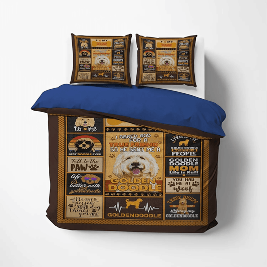 Golden Bedding set, Golden Retriever Soft Duvet Cover Set, Golden Retriever Dog Queen Size Bedding Set, Golden Doodle Bedding Set, Gifts for Golden