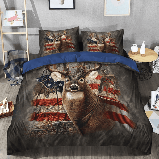 Personalized 3-piece Duvet Cover Bedding Set  Christmas Deer Bedding set, Deer King Size Bedding Set, Hunting Queen Size Bedding Set, Deer Hunting Deer Bedding Set, Gifts for Hunting