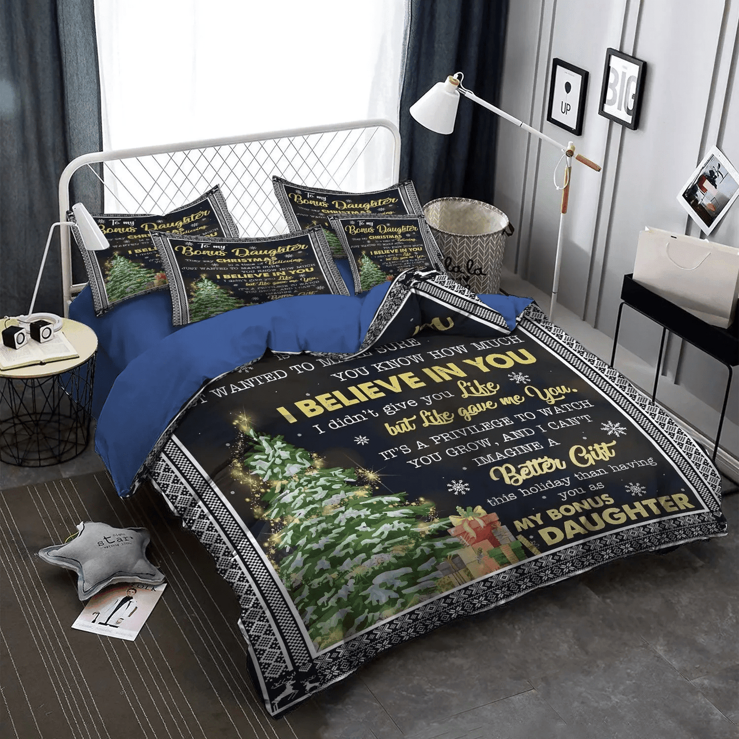 Daughters Soft Duvet Cover Set, Parenting King Size Bedding Set, Bonus Daughter Life Gave Me You Bedding Set, Gifts for Daughter