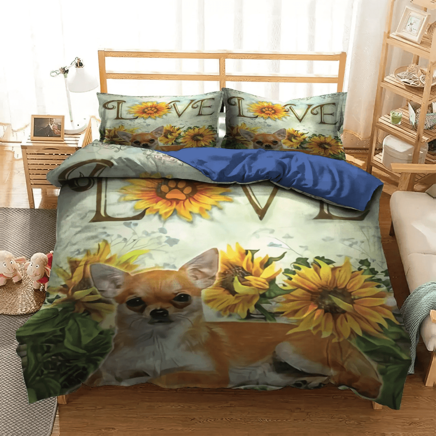 Chihuahua Bedding set, Chihuahua Owner King Size Bedding Set, Chihuahua Dog Lover Soft Duvet Cover Set, Chihuahua Bedding Set, Gifts for Chihuahua