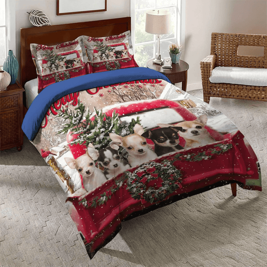 Chihuahua Owner Queen Size Bedding Set, Chihuahua Dog Lover Soft Duvet Cover Set, Chihuahua Bedding Set, Gifts for Chihuahua