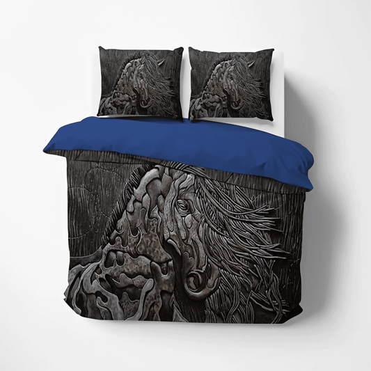 Colorful Horse Soft Duvet Cover Set, Horse Bedding set, Horse Running Queen Size Bedding Set, Horse Bedding Set, Gifts for Horse