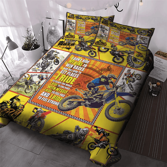 Funny Motocross Dad Soft Duvet Cover Set, Motocross Racer Queen Size Bedding Set, Motocross Bedding Set, Gifts for Motocross