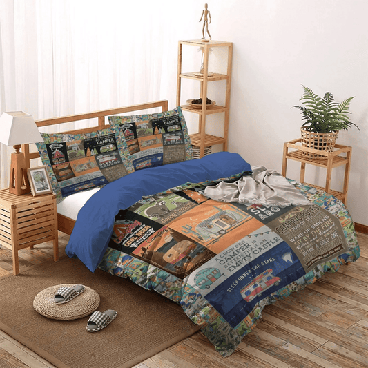 Ghouls Rule Soft Duvet Cover Set, The Sassy Camper Hologra Bedding set, Camping Rules Bedding Set, Gifts for Camping
