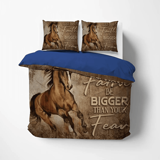 Galloping Horse Soft Duvet Cover Set, Night In The Woods King Size Bedding Set, Horse Wood Bedding Set, Gifts for Horse