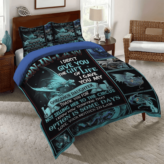Bearded Dragon King Size Bedding Set, Mother Soft Duvet Cover Set, Mother Of Cats Bedding set, Dragon Mom To Son In Law Bedding Set, Gifts for Mother