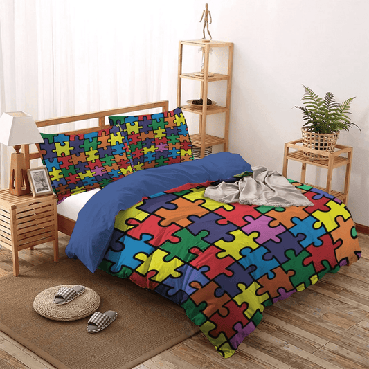 Autism Soft Duvet Cover Set, Autism Mom Queen Size Bedding Set, Devil Lips Meme King Size Bedding Set, Autism Lips Bedding Set, Gifts for Lips