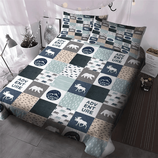 Camping Bedding set, Family Camping King Size Bedding Set, Camping Matching Soft Duvet Cover Set, Camping Bedding Set, Gifts for Camping