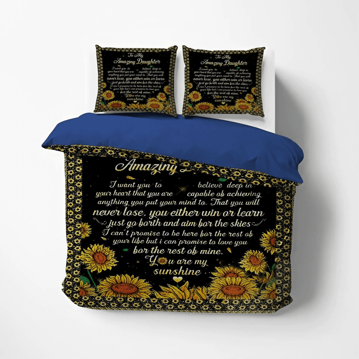 Daughter King Size Bedding Set, Parenting Soft Duvet Cover Set, Daughter Amazing Daughter Bedding Set, Gifts for Daughter