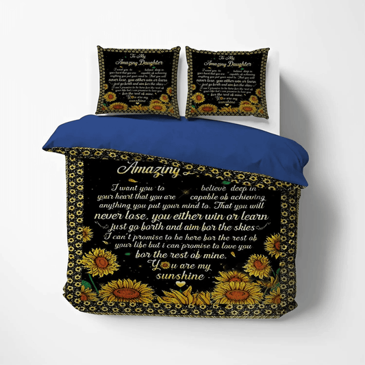 Daughter King Size Bedding Set, Parenting Soft Duvet Cover Set, Daughter Amazing Daughter Bedding Set, Gifts for Daughter