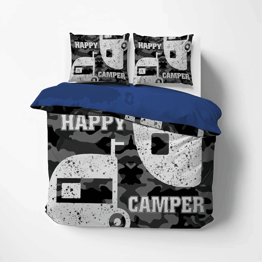 Camping Matching Soft Duvet Cover Set, Camping King Size Bedding Set, Family Camping Bedding set, Camping Bedding Set, Gifts for Camping