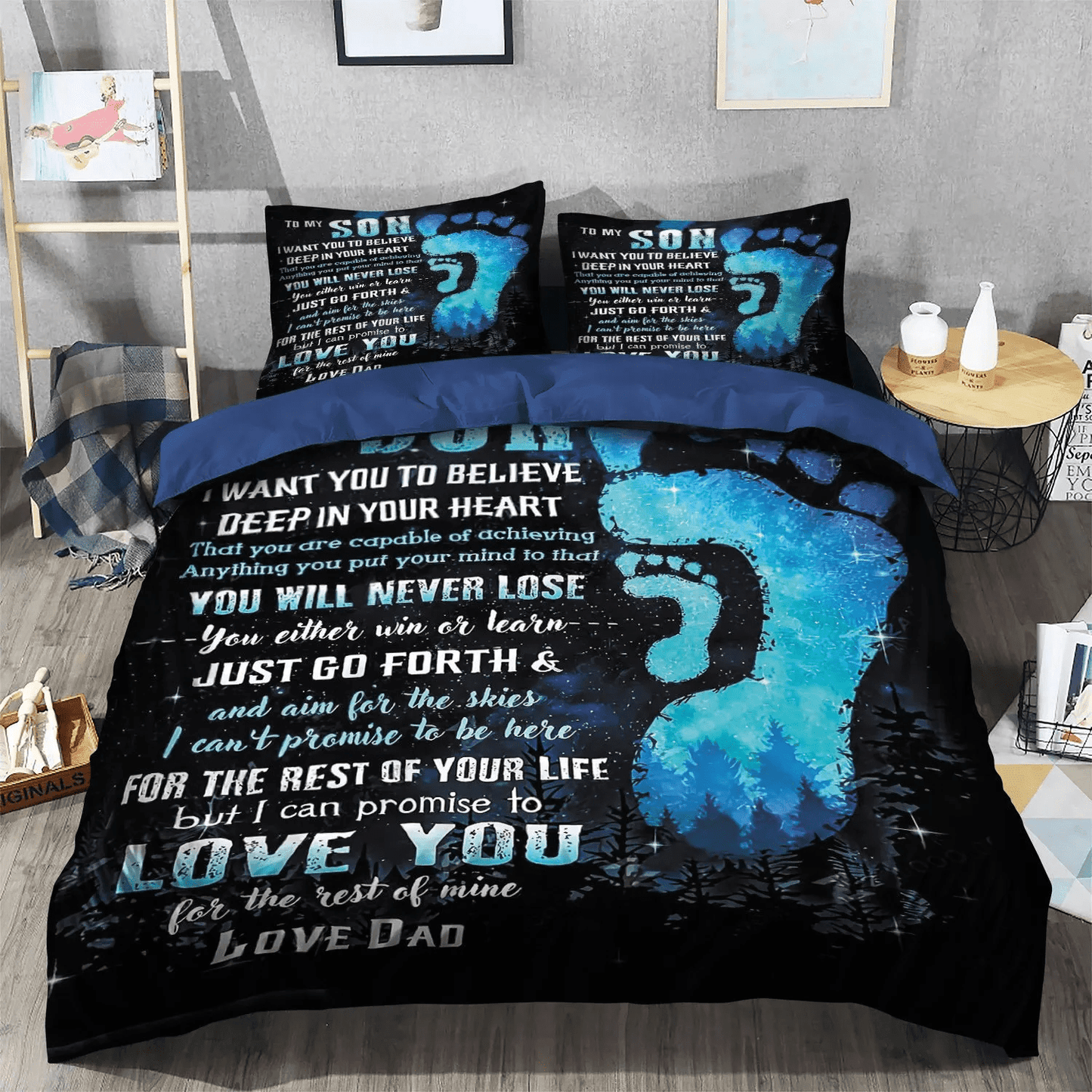 Awesome Son Bedding set, Fathers Day Soft Duvet Cover Set, Father And Son Queen Size Bedding Set, To My Son Love Dad Bedding Set, Gifts for Son