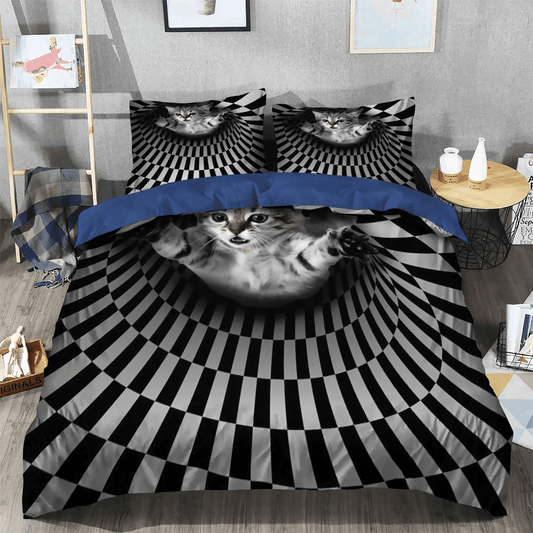 Cat King Size Bedding Set, Cat Tracks Soft Duvet Cover Set, Cat Paw Queen Size Bedding Set, Cat Bedding Set, Gifts for Cat