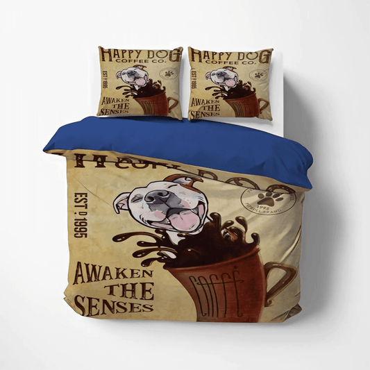 American Bedding set, Pitbull Dog Soft Duvet Cover Set, American Pitbull Cofffee Pit Bedding Set, Gifts for Pitbull