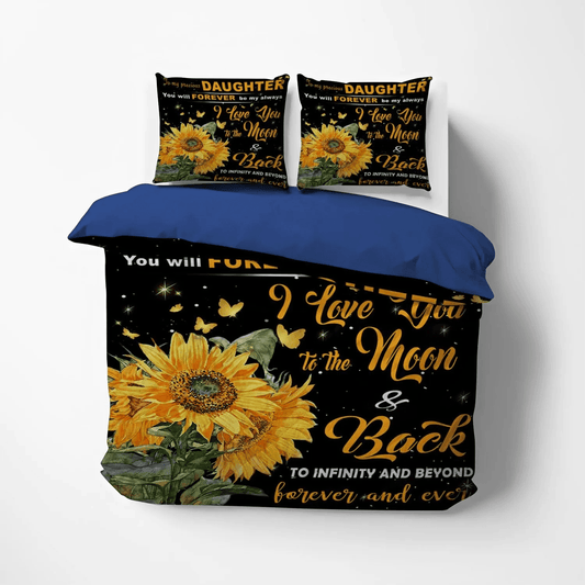 Personalized 3-piece Duvet Cover Bedding Set In A World Full Of Roses And Sunflowers Be A Weed King Size Bedding Set, Sunflower To My Daughter You Will Fore Bedding Set, Gifts for Sunflower