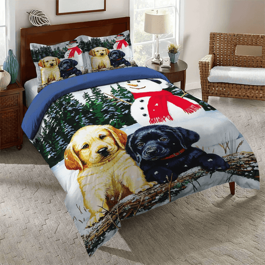 Golden Retrieve Mom King Size Bedding Set, Christmas Soft Duvet Cover Set, Golden Retriever Christmas Bedding Set, Gifts for Christmas