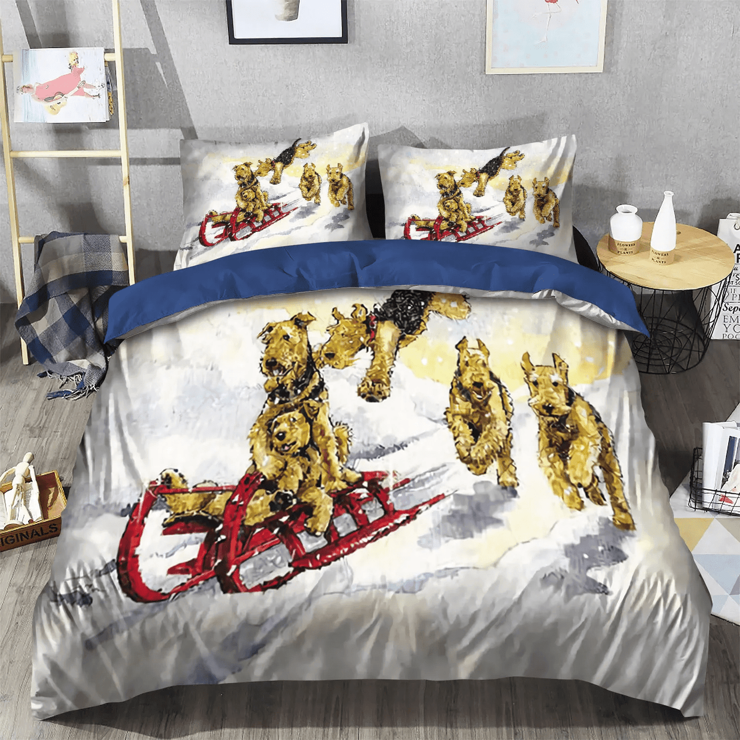 Airedale Terrier Bedding set, Dog Airedale Terrier Soft Duvet Cover Set, Airedale Terrier Bedding Set, Gifts for Airedale Terrier