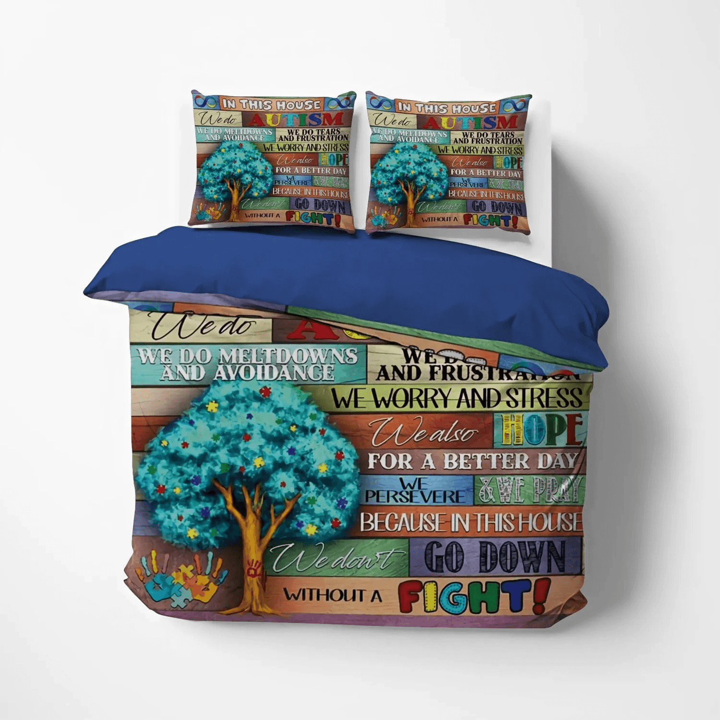 Autism Awareness Bedding set, Autism Mom Soft Duvet Cover Set, House King Size Bedding Set, Autism In This House Bedding Set, Gifts for Autism
