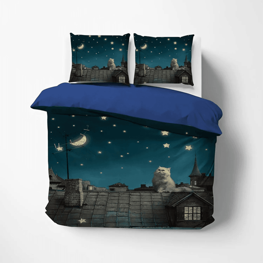 Cat King Size Bedding Set, American Bedding set, Cat Paw Soft Duvet Cover Set, American Cat V V NHM Bedding Set, Gifts for American