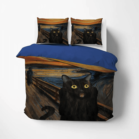 Black Cat Soft Duvet Cover Set, Black Cat Nsn Transparent Queen Size Bedding Set, Black Cat Bedding Set, Gifts for Black Cat