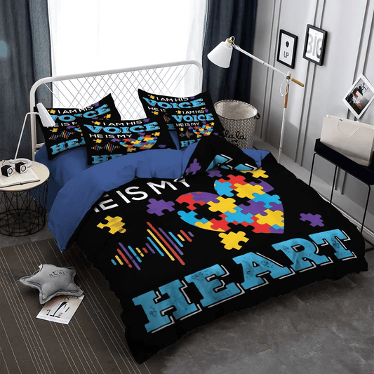 Autism Lips Soft Duvet Cover Set, Autism Mom Bedding set, Autism King Size Bedding Set, Autism Awareness Bedding Set, Gifts for Autism