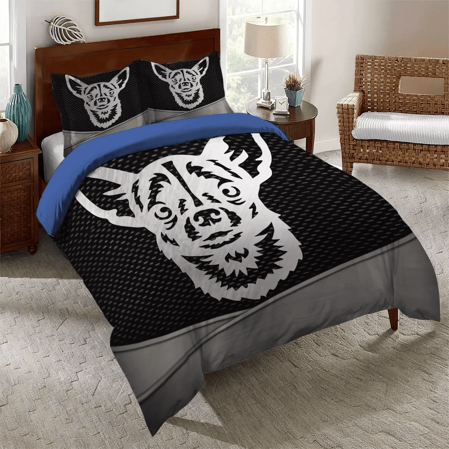 Chihuahua Soft Duvet Cover Set, Chihuahua Stalker Bedding set, Chihuahua Dog Lover King Size Bedding Set, Chihuahua Bedding Set, Gifts for Chihuahua