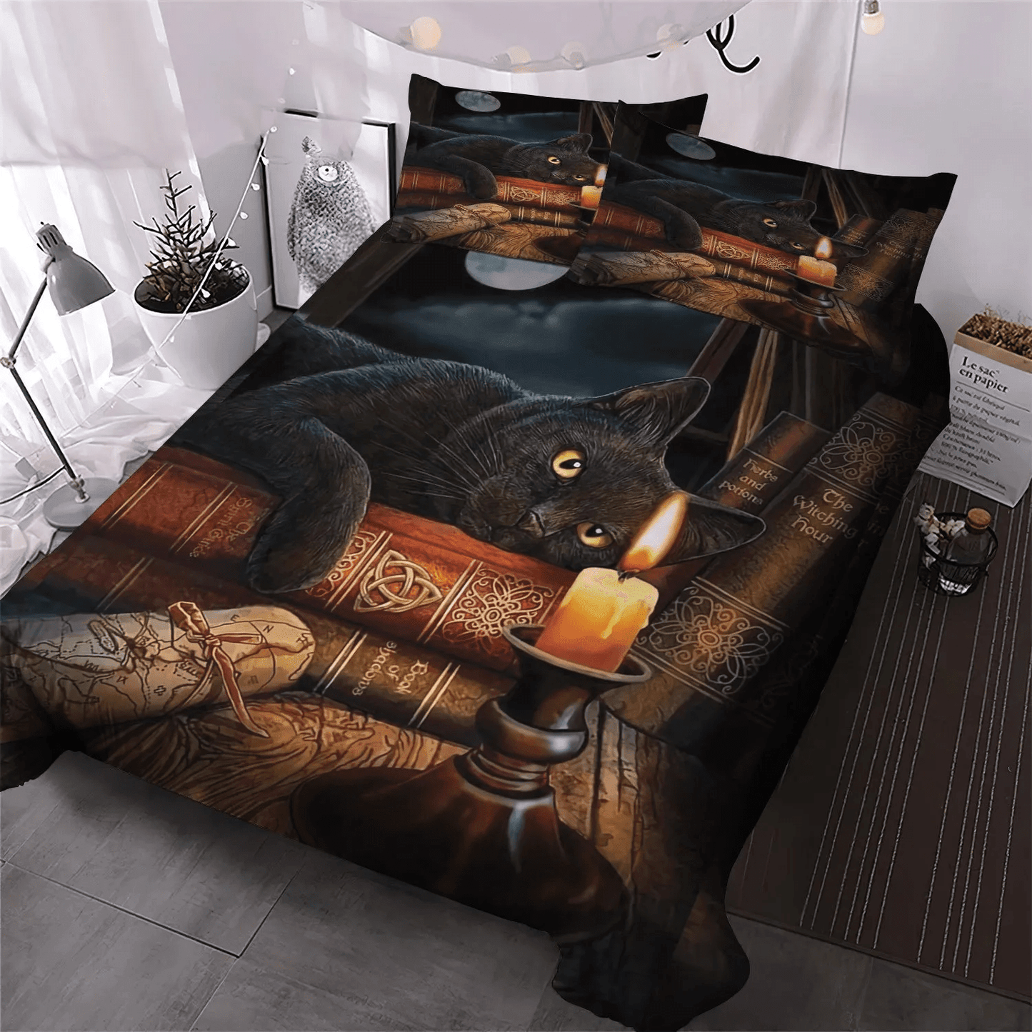 Cat Soft Duvet Cover Set, Cat Tracks Bedding set, Cat Paw Queen Size Bedding Set, Cat Bedding Set, Gifts for Cat