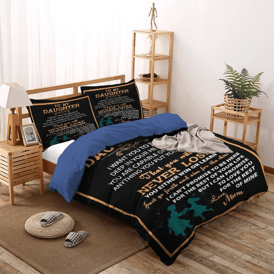 Giraffes Make My Daughter Happy Bedding set, Parenting Soft Duvet Cover Set, Daughters King Size Bedding Set, Daughter Bedding Set, Gifts for Daughter