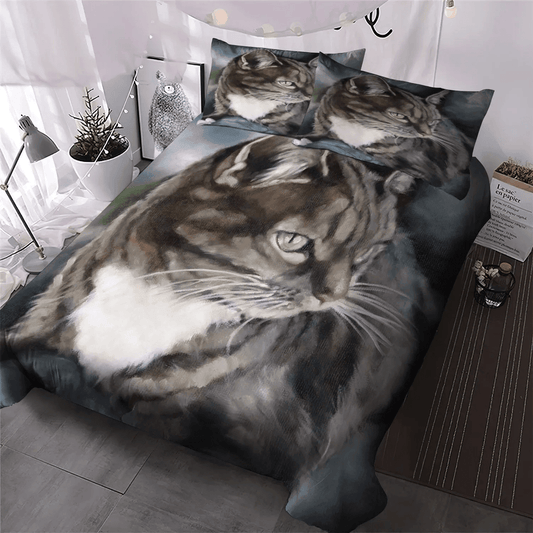 Cat Tracks Queen Size Bedding Set, Cat Paw Soft Duvet Cover Set, Cat Bedding set, Cat Bedding Set, Gifts for Cat