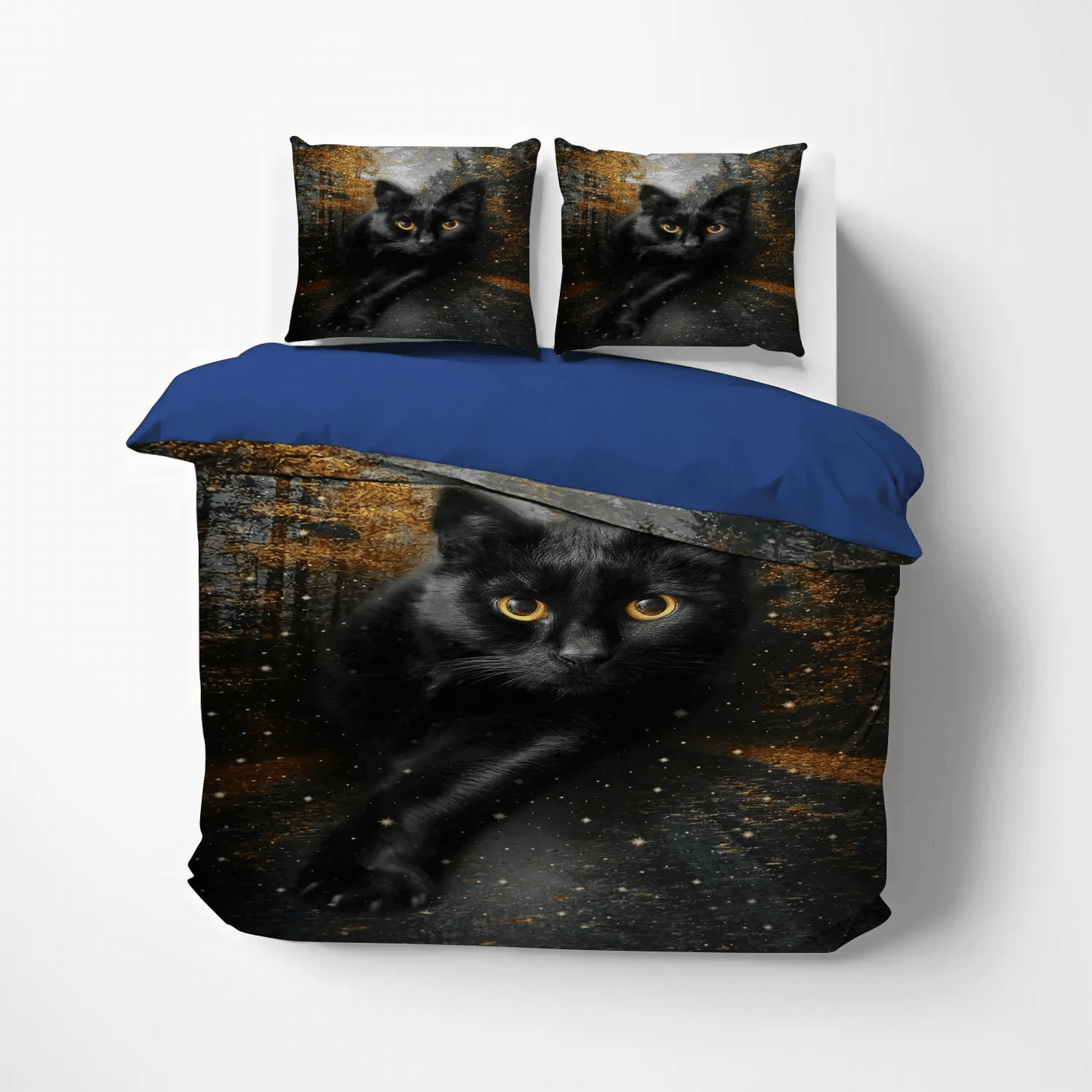 Black Cat Bedding set, Black Cat Foals Soft Duvet Cover Set, Black Cat Bedding Set, Gifts for Black Cat