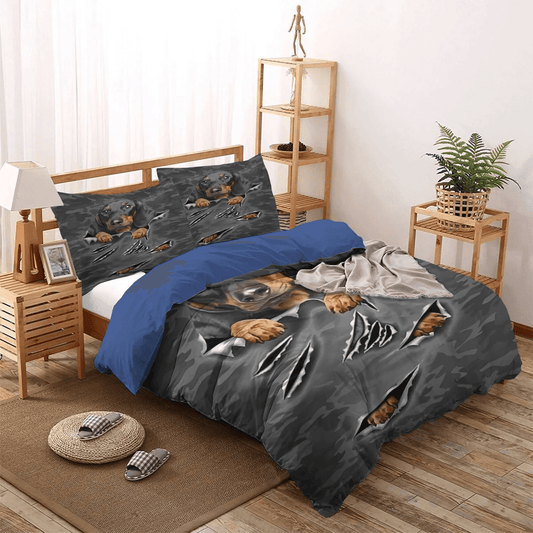 Dachshund King Size Bedding Set, Dachshund Lover Queen Size Bedding Set, Dog Soft Duvet Cover Set, Dachshund Dog Bedding Set, Gifts for Dog