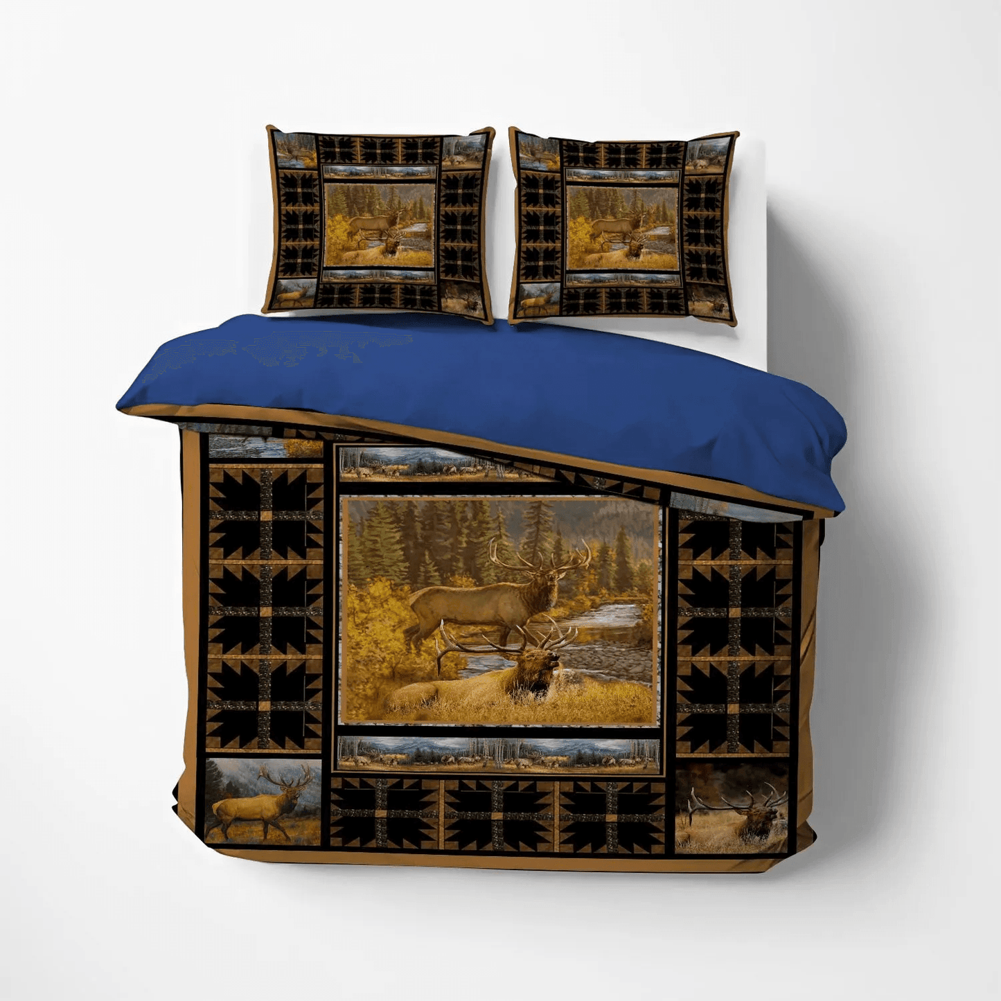 A Righteous Man Goes Hunting Soft Duvet Cover Set, Funny Hunting Queen Size Bedding Set, Elk Hunting Bedding Set, Gifts for Hunting