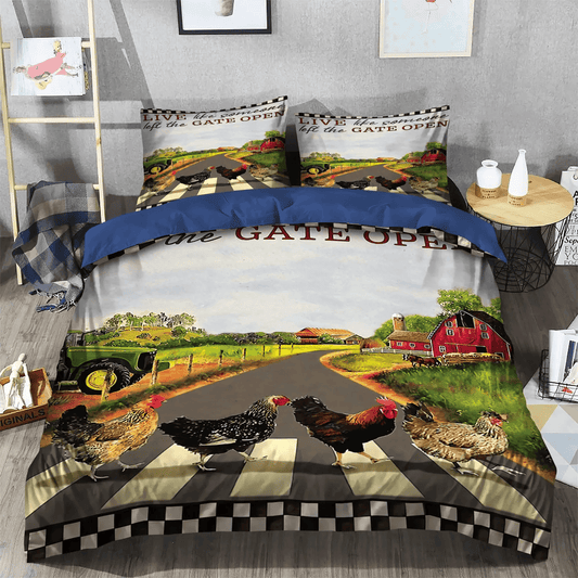 Chicken Farmer Bedding set, Chicken Mom Soft Duvet Cover Set, Cute Chicken Queen Size Bedding Set, Chicken Bedding Set, Gifts for Chicken