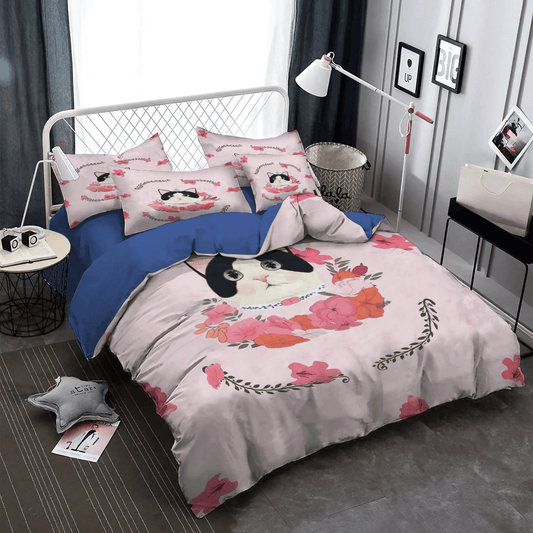 Cat Paw Soft Duvet Cover Set, Cat Bedding set, Cat Tracks Queen Size Bedding Set, Cat HCD Bedding Set, Gifts for Cat