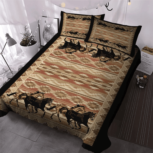 Galloping Horse King Size Bedding Set, Horse Queen Size Bedding Set, Abstract Horse Soft Duvet Cover Set, Gifts for Horse