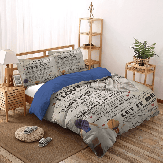 Daughters Soft Duvet Cover Set, Mother Mother Band Bedding set, Family To My Daughter From Mom Bedding Set, Gifts for Daughter