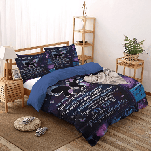 Daughters King Size Bedding Set, Daughter Soft Duvet Cover Set, Parenting Bedding set, To My Daughter Bedding Set, Gifts for Daughter