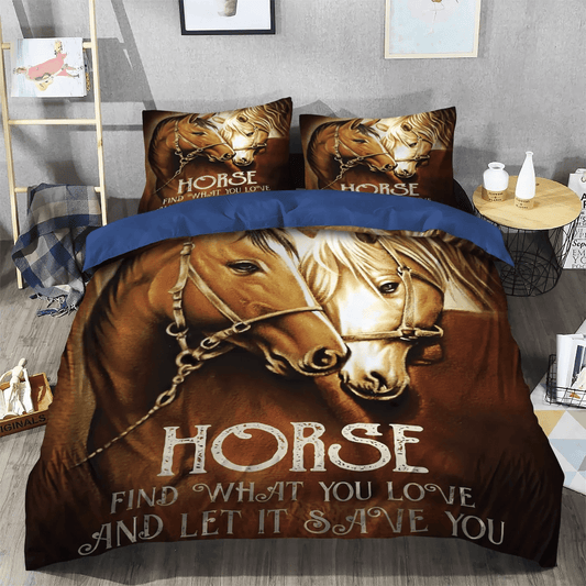 Galloping Horse Soft Duvet Cover Set, Horse Running Bedding set, Colorful Horse Queen Size Bedding Set, Horse Bedding Set, Gifts for Horse